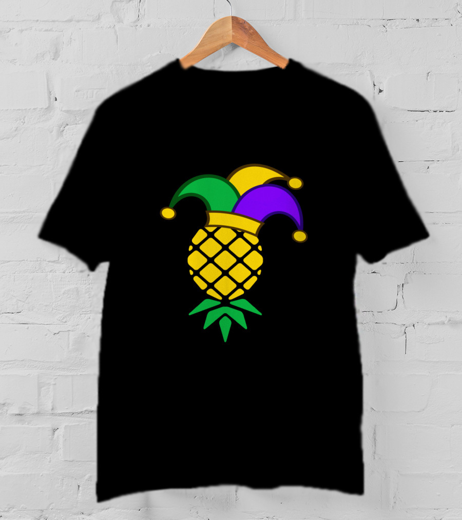 Upside Down Pineapple Jester Hat Mardi Gras T-Shirt