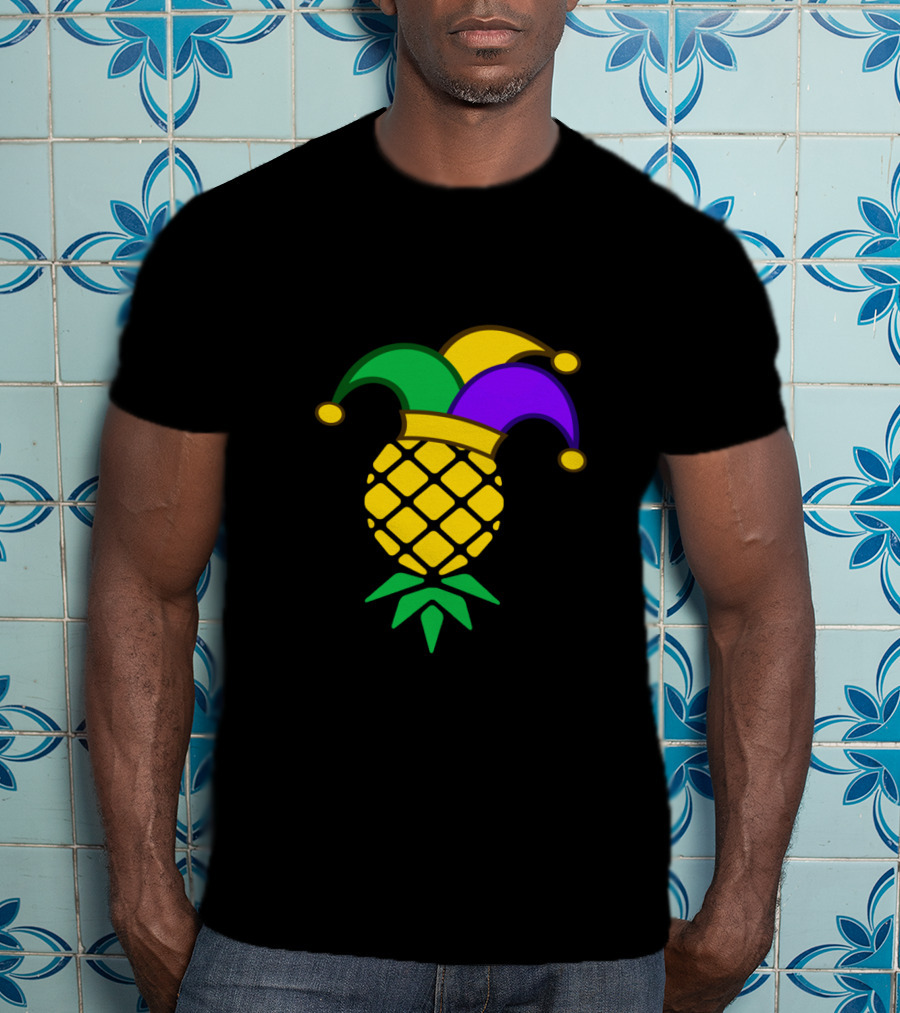 Upside Down Pineapple Jester Hat Mardi Gras T-Shirt