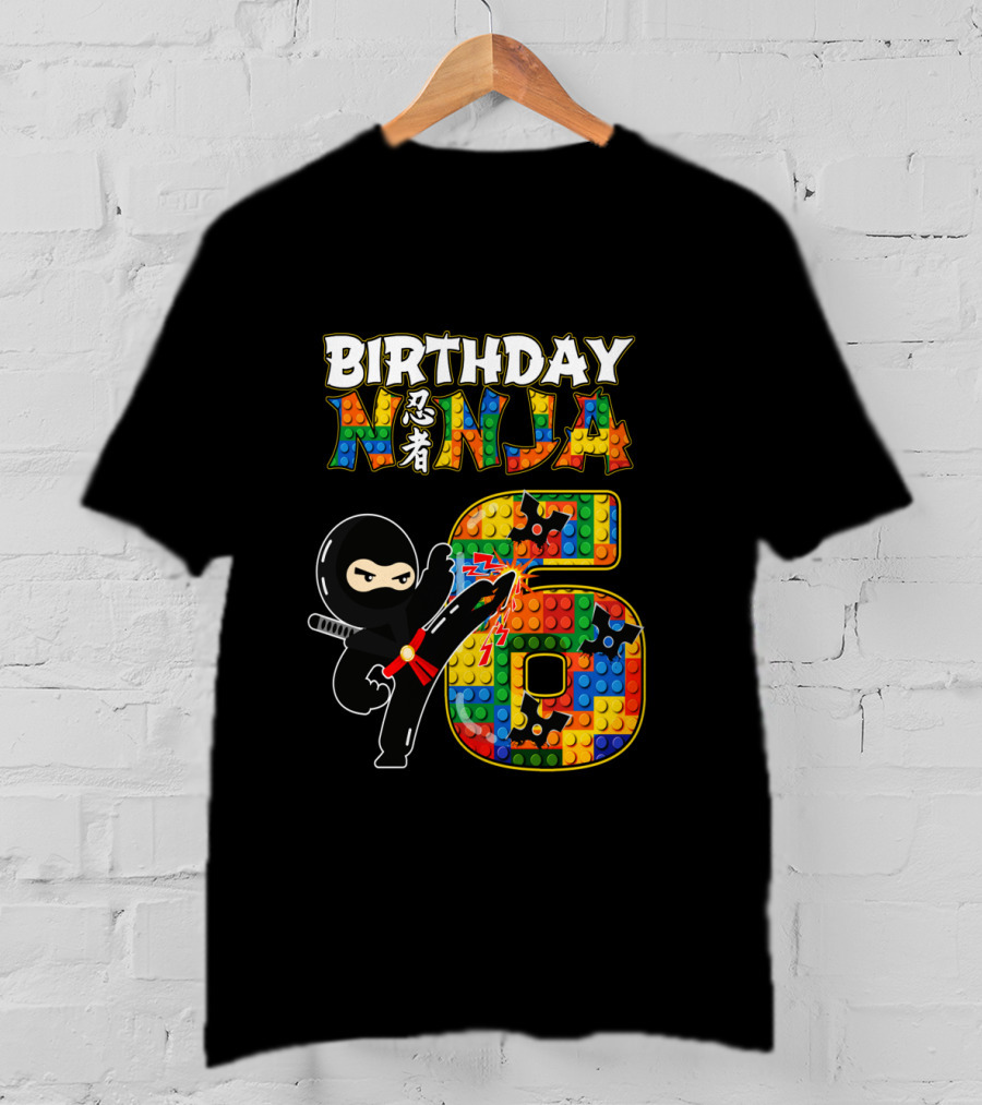 Birthday Ninja 6 Year Old Boy Ninja Party Favors Ninja Birthday T-Shirt