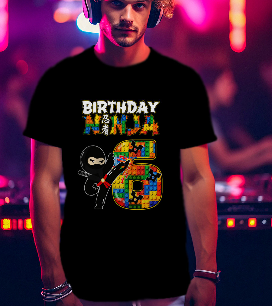 Birthday Ninja 6 Year Old Boy Ninja Party Favors Ninja Birthday T-Shirt
