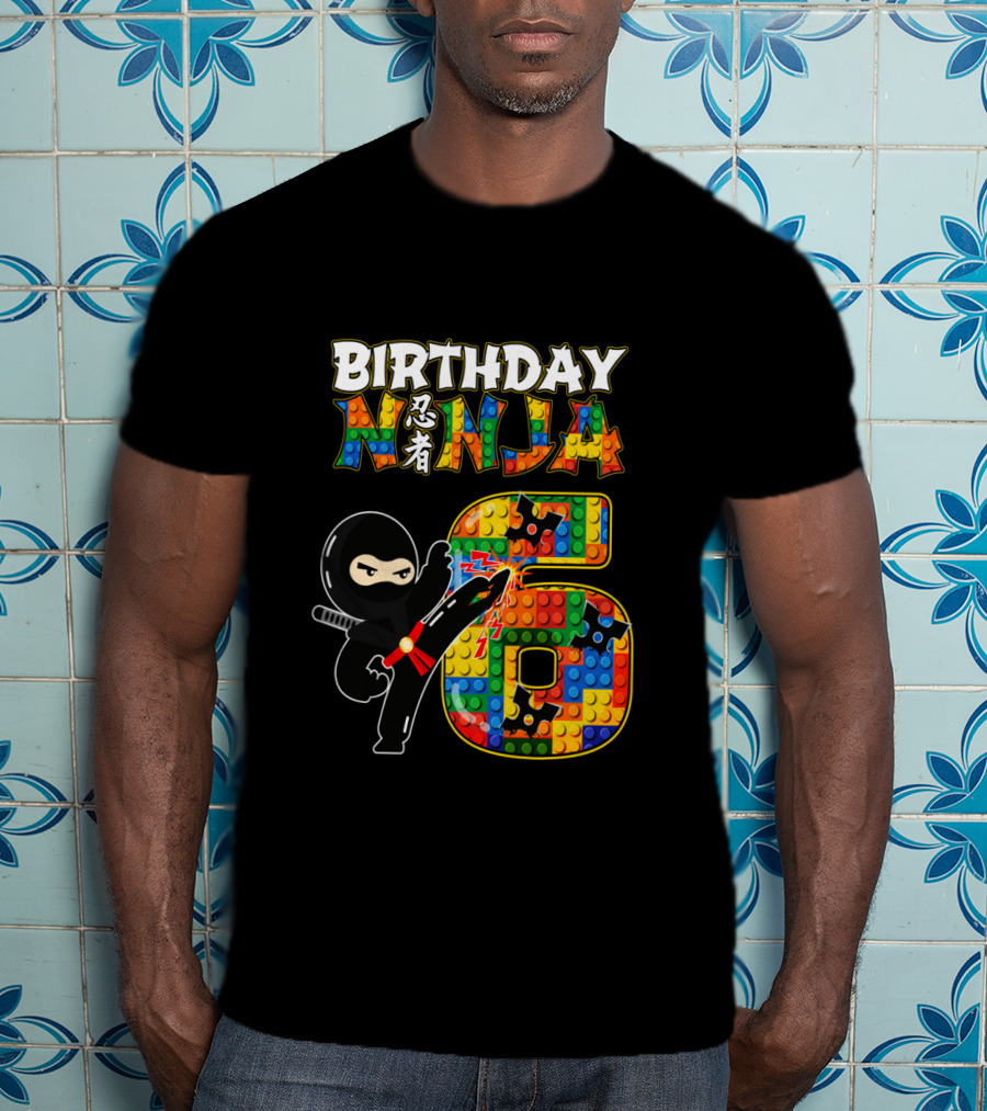 Birthday Ninja 6 Year Old Boy Ninja Party Favors Ninja Birthday T-Shirt
