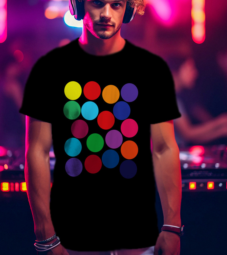 Color Blind Glasses First Time Rainbow Dots T-Shirt