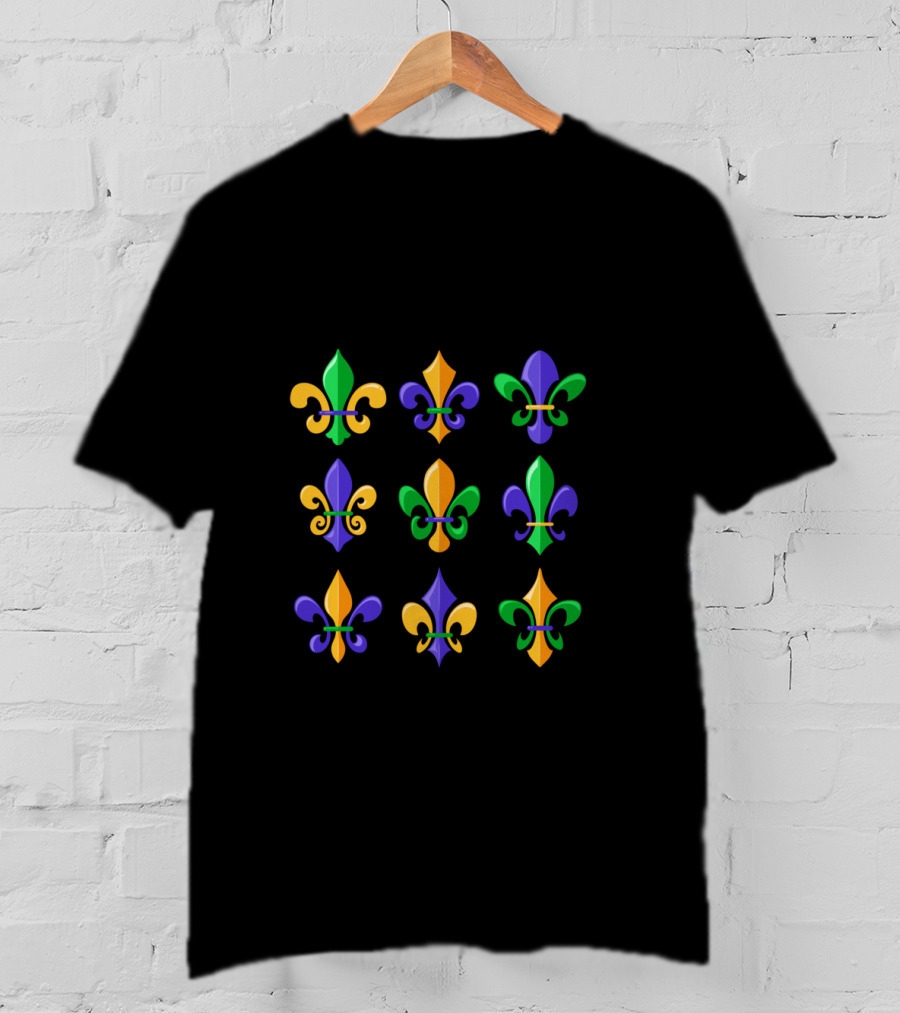 Fleur De Lis Colorful Mardi Gras Art Student's And Art Teacher's T-Shirt