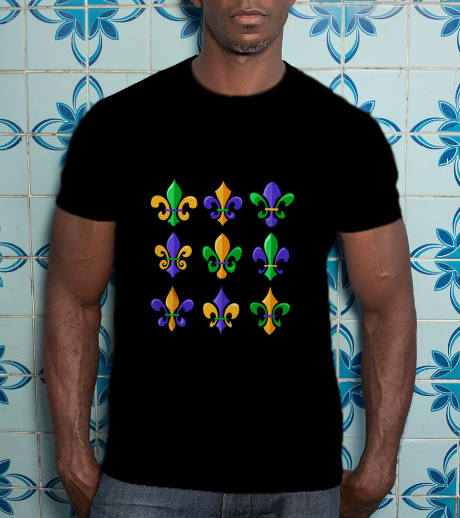 Fleur De Lis Colorful Mardi Gras Art Student's And Art Teacher's T-Shirt