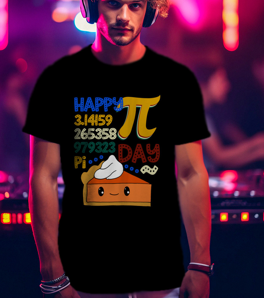 Happy Pi Day Kawaii Pumpkin Pie 3.14159 Vintage Math T-Shirt