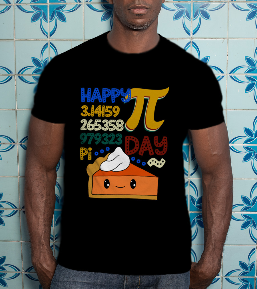 Happy Pi Day Kawaii Pumpkin Pie 3.14159 Vintage Math T-Shirt