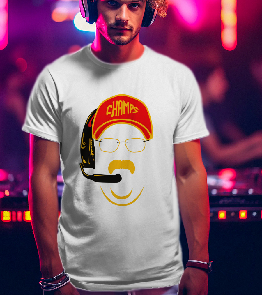 Kansas City Football Pride Champs Coach Headset T-Shirt