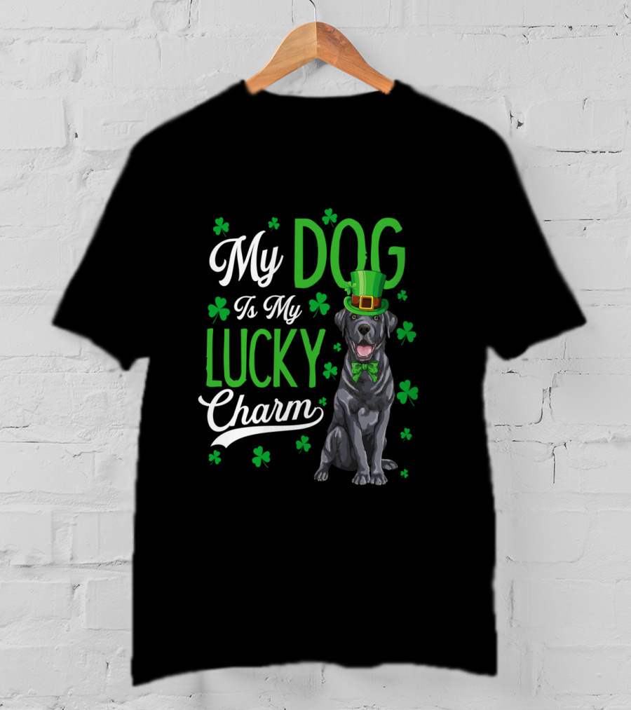 My Dog Is My Lucky Charm With Shamrocks St. Patrick's Day T-Shirt