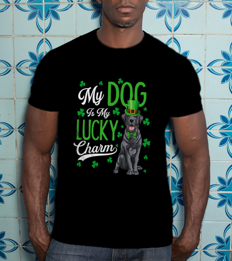 My Dog Is My Lucky Charm With Shamrocks St. Patrick's Day T-Shirt