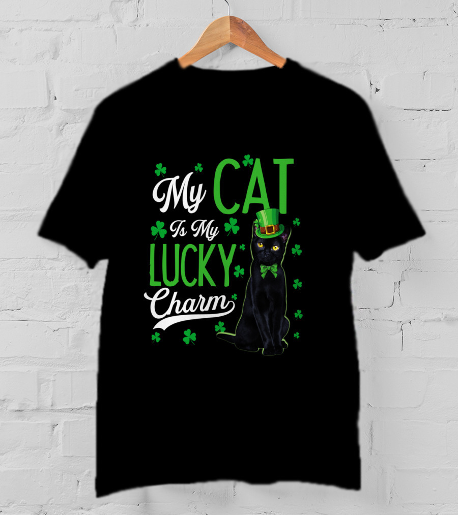 My Cat Is My Lucky Charm Shamrock Hat T-Shirt