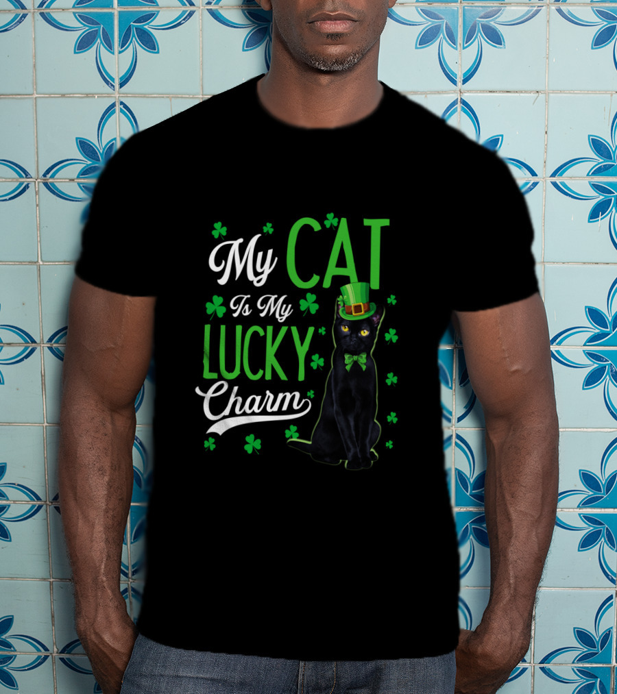 My Cat Is My Lucky Charm Shamrock Hat T-Shirt