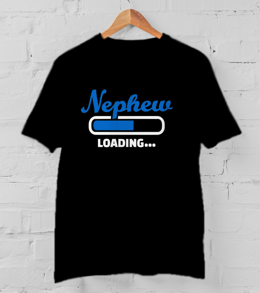Nephew Loading Bar Progress In Blue Text T-Shirt