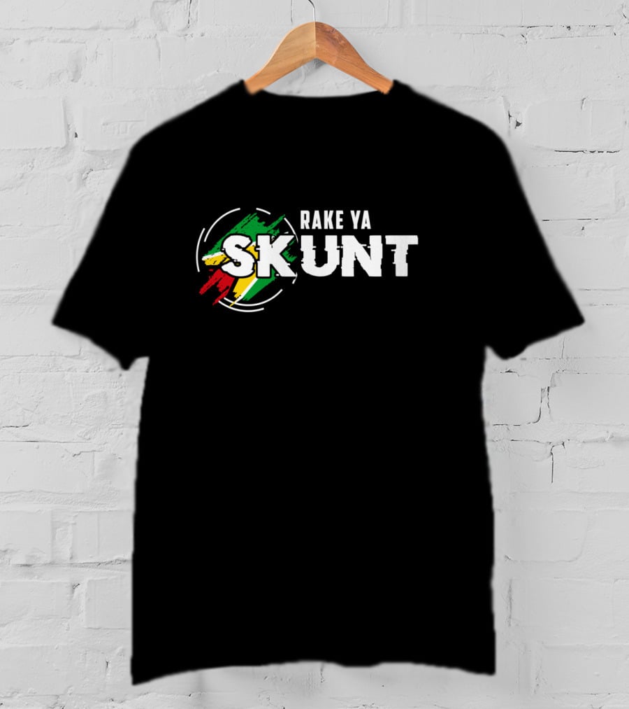 Rake Ya Skunt Guyanese Flag Colors T-Shirt