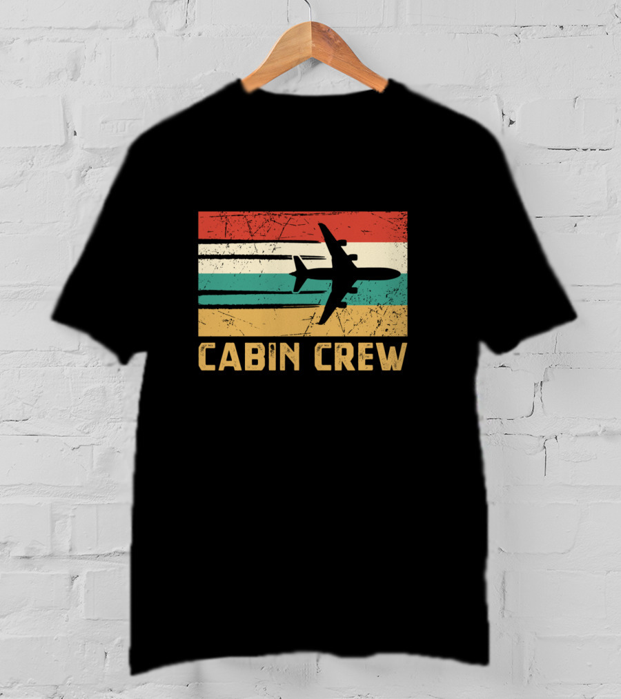 Cabin Crew Retro Airplane T-Shirt
