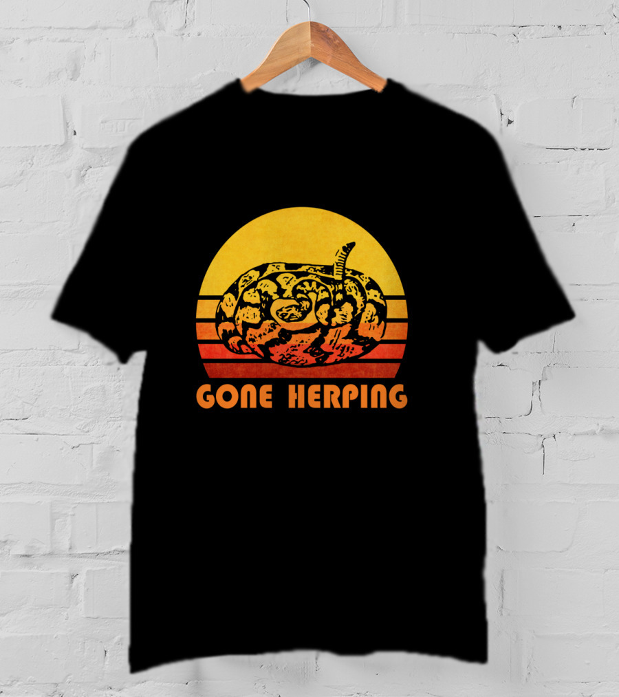 Gone Herping Retro Snake Reptile Animal Amateur T-Shirt