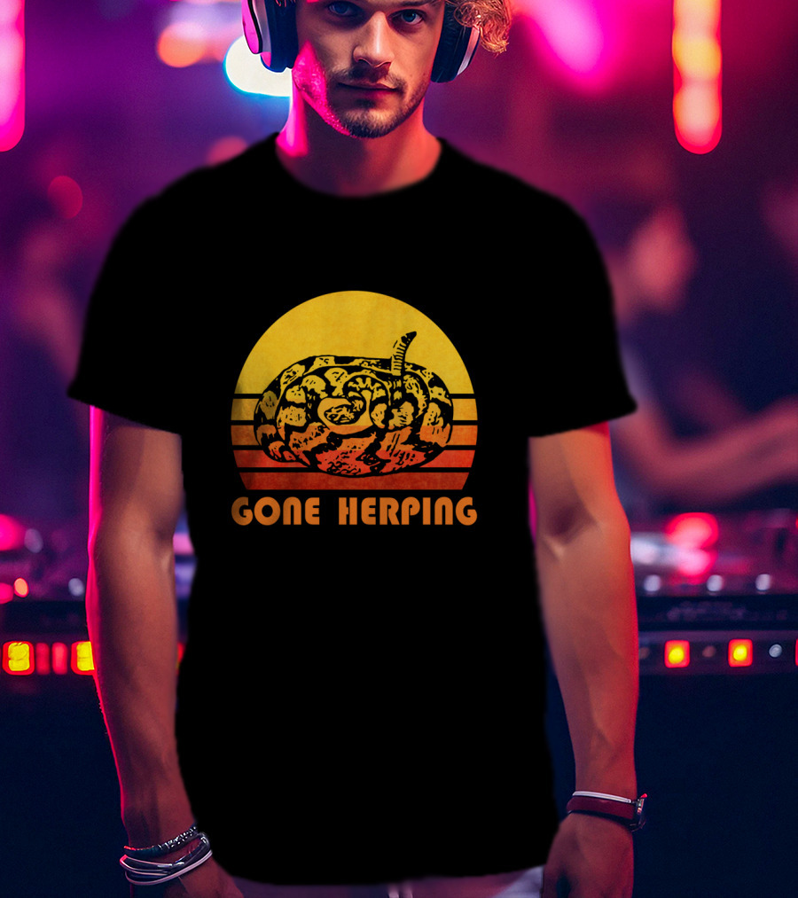 Gone Herping Retro Snake Reptile Animal Amateur T-Shirt