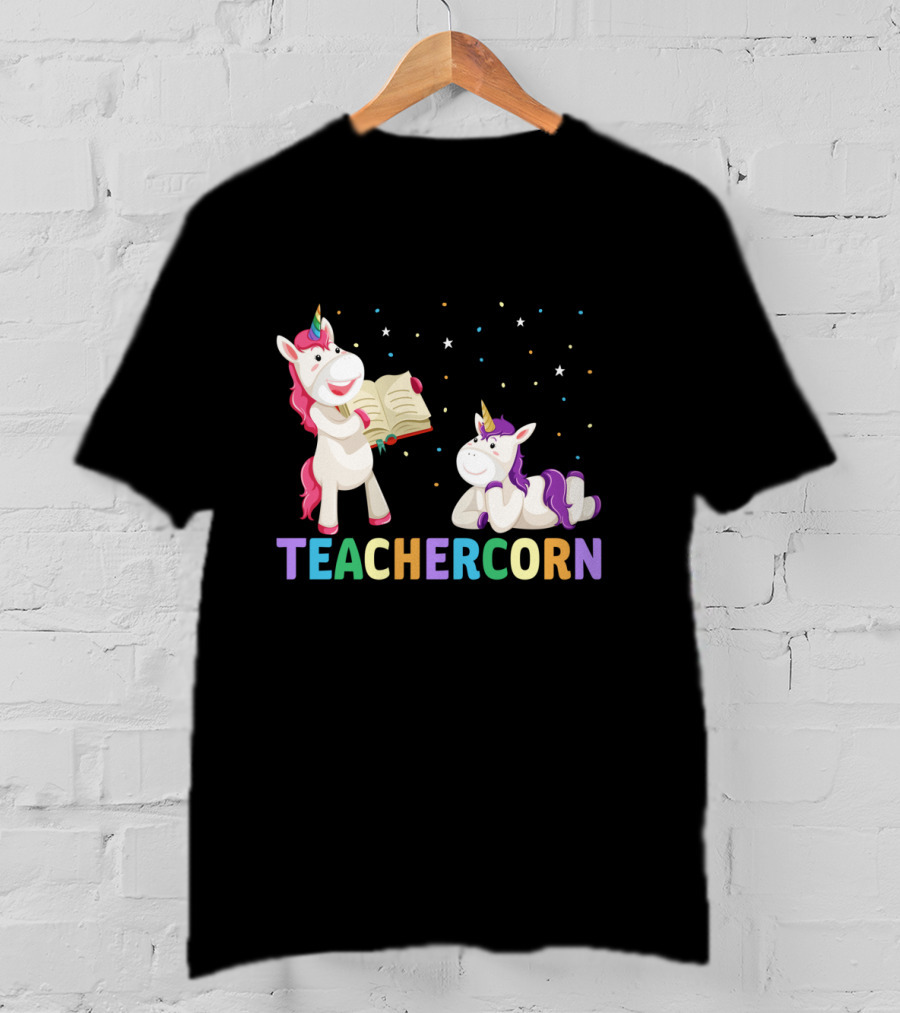 TEACHERCORN Magical Unicorn Teacher Appreciation Stars Book T-Shirt