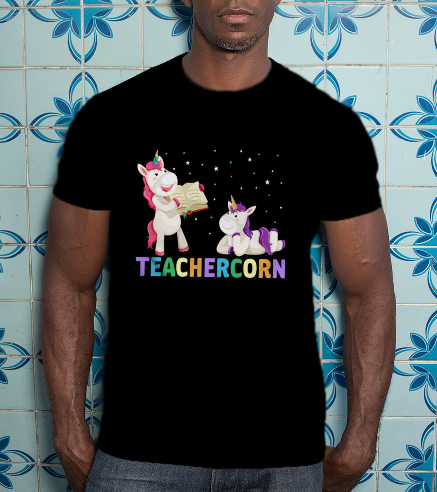 TEACHERCORN Magical Unicorn Teacher Appreciation Stars Book T-Shirt