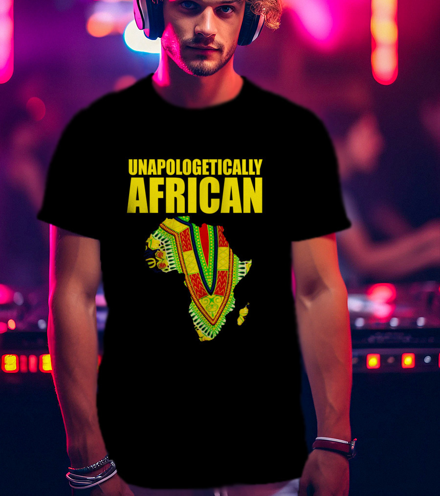 Unapologetically African Melanin Pride Kente Map T-Shirt