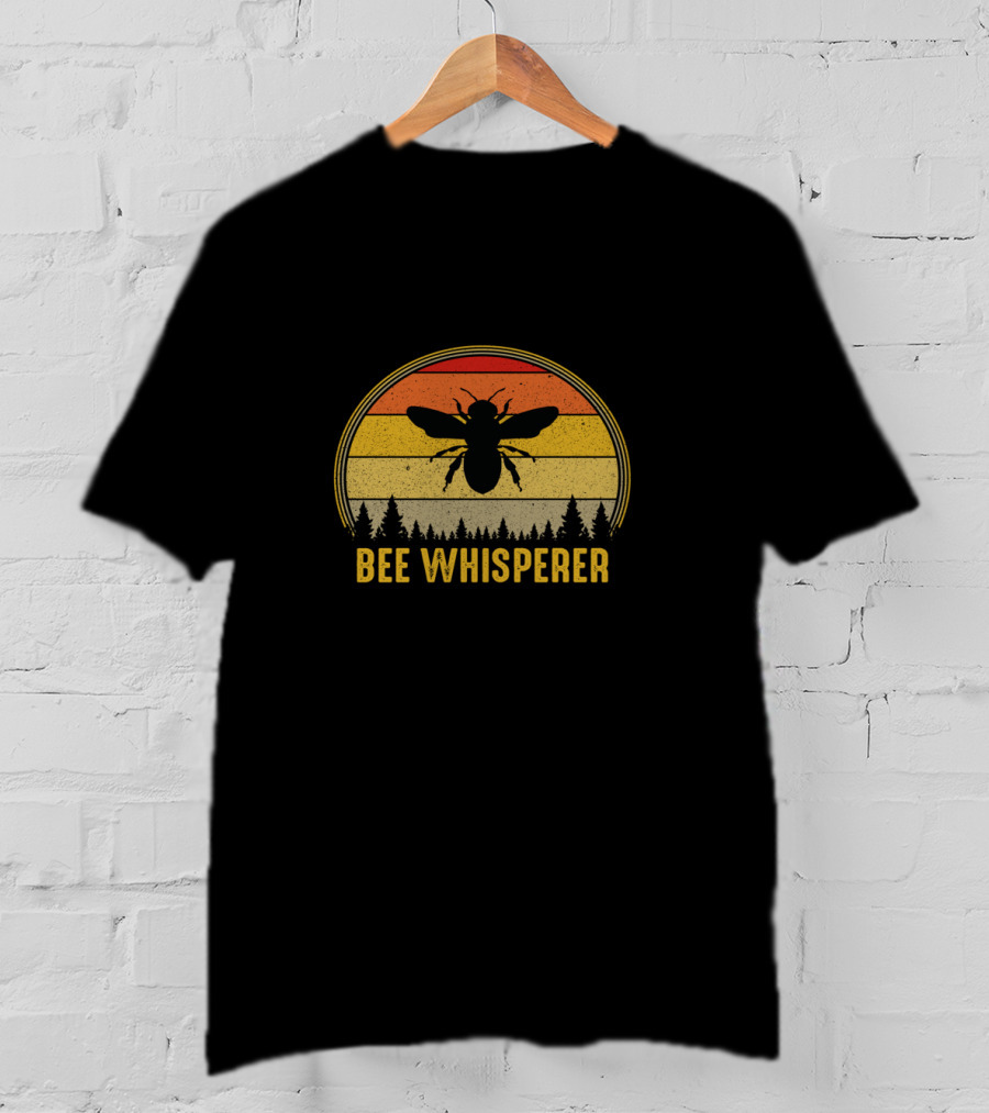 Bee Whisperer Vintage Sunset Silhouette Beekeeper T-Shirt