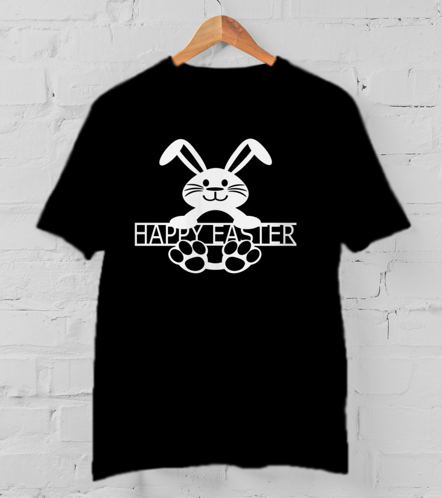 Happy Easter Bunny Rabbit Paw Prints T-Shirt