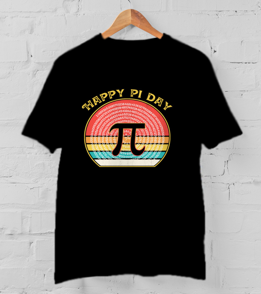Happy Pi Day Vintage Retro Numbers Pi T-Shirt