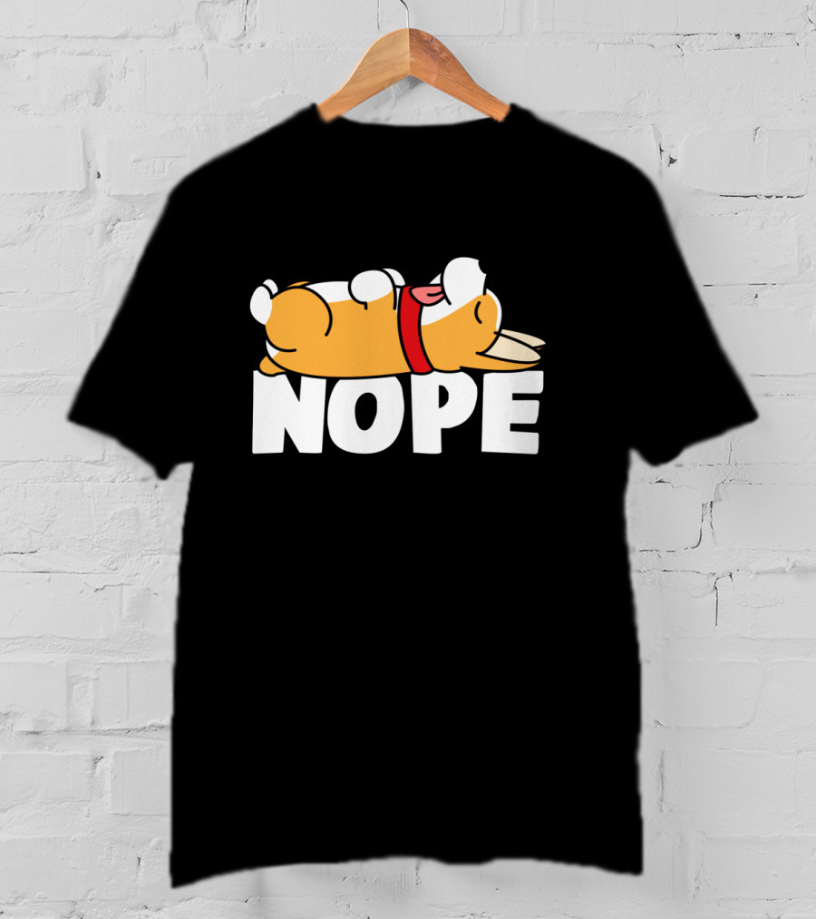 Napping Corgi Nope Lazy Dog Lover Funny T-Shirt