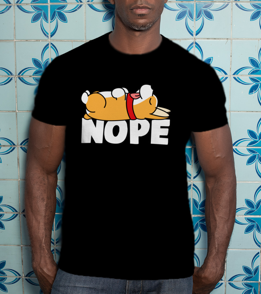 Napping Corgi Nope Lazy Dog Lover Funny T-Shirt