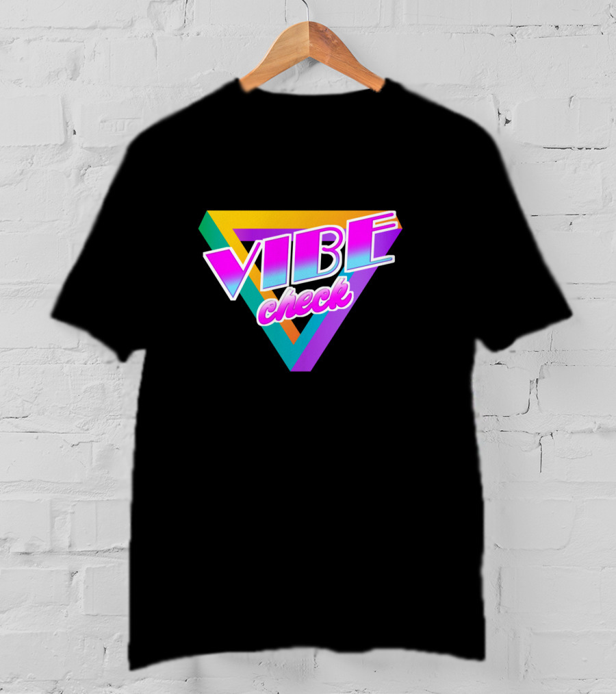 Vibe Check Retro Triangle Neon T-Shirt