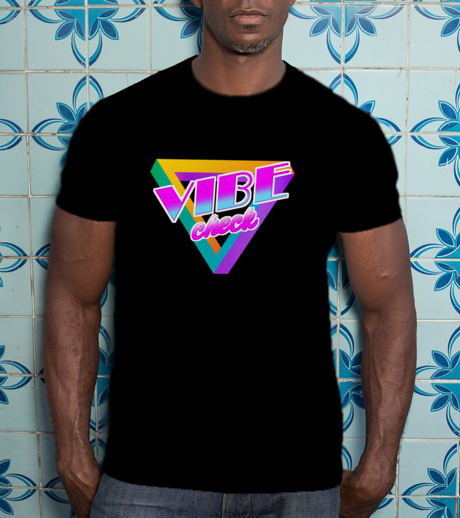 Vibe Check Retro Triangle Neon T-Shirt