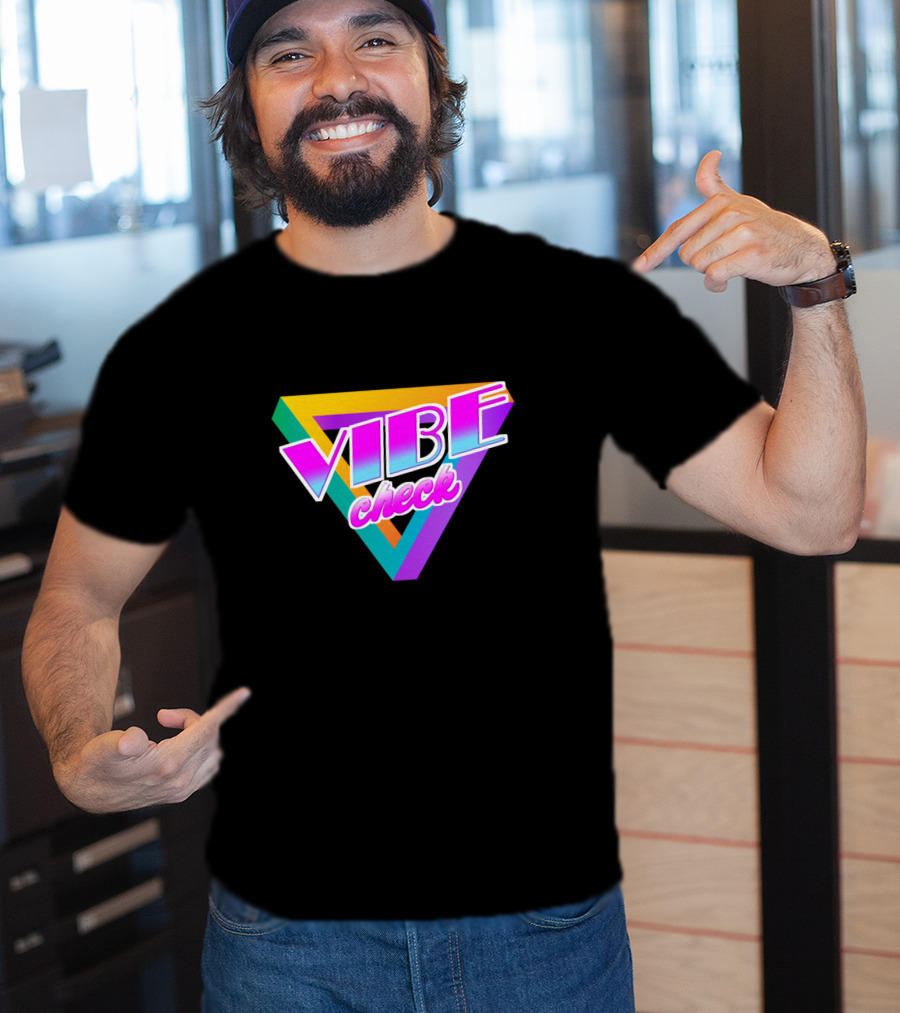 Vibe Check Retro Triangle Neon T-Shirt