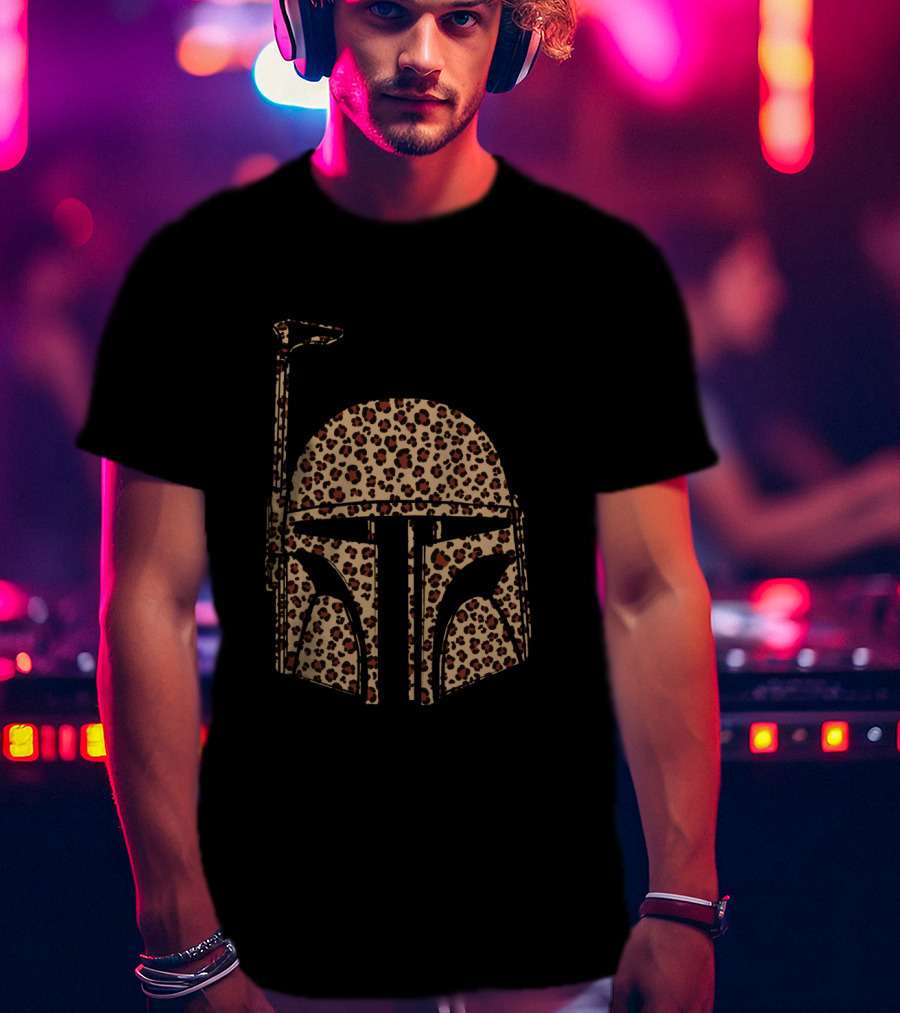 Boba Fett Helmet Cheetah Print T-Shirt
