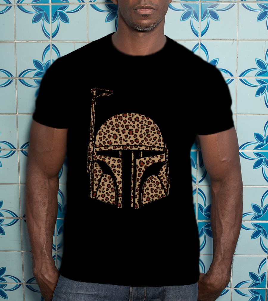 Boba Fett Helmet Cheetah Print T-Shirt
