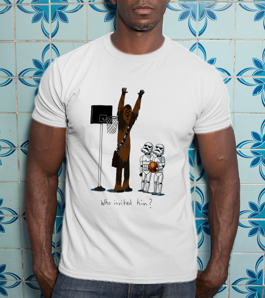 Chewbacca Playing Basketball With Stormtroopers Who Invited Him T-Shirt
