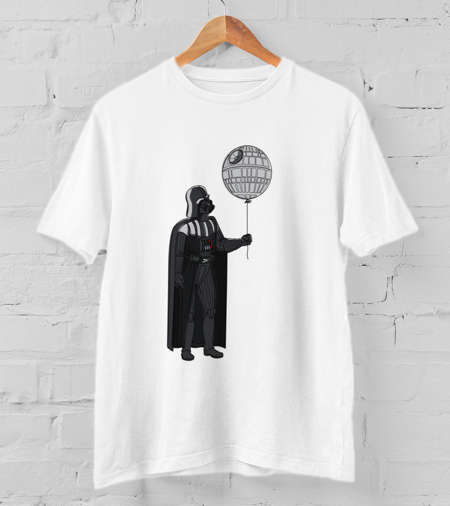Darth Vader Holding Death Star Shaped Balloon T-Shirt