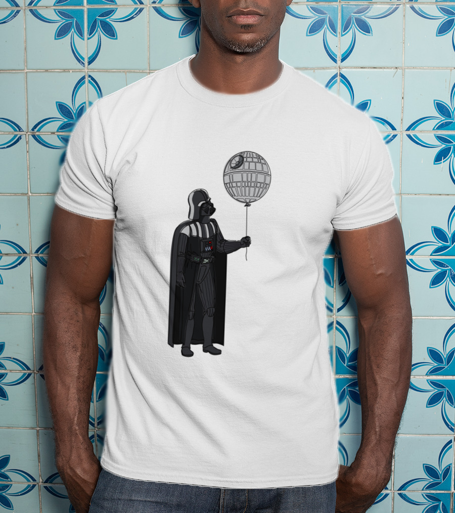 Darth Vader Holding Death Star Shaped Balloon T-Shirt