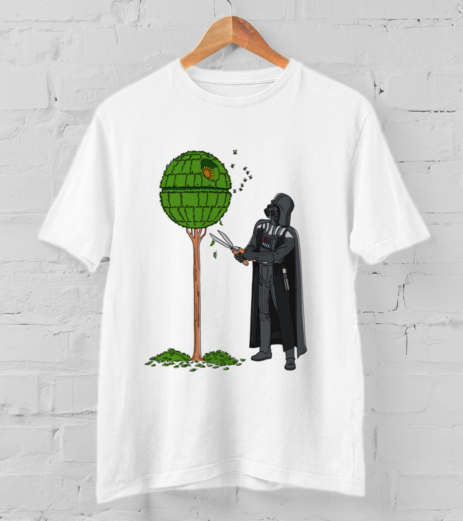 Darth Vader Pruning Death Star Topiary With Hedge Clippers T-Shirt