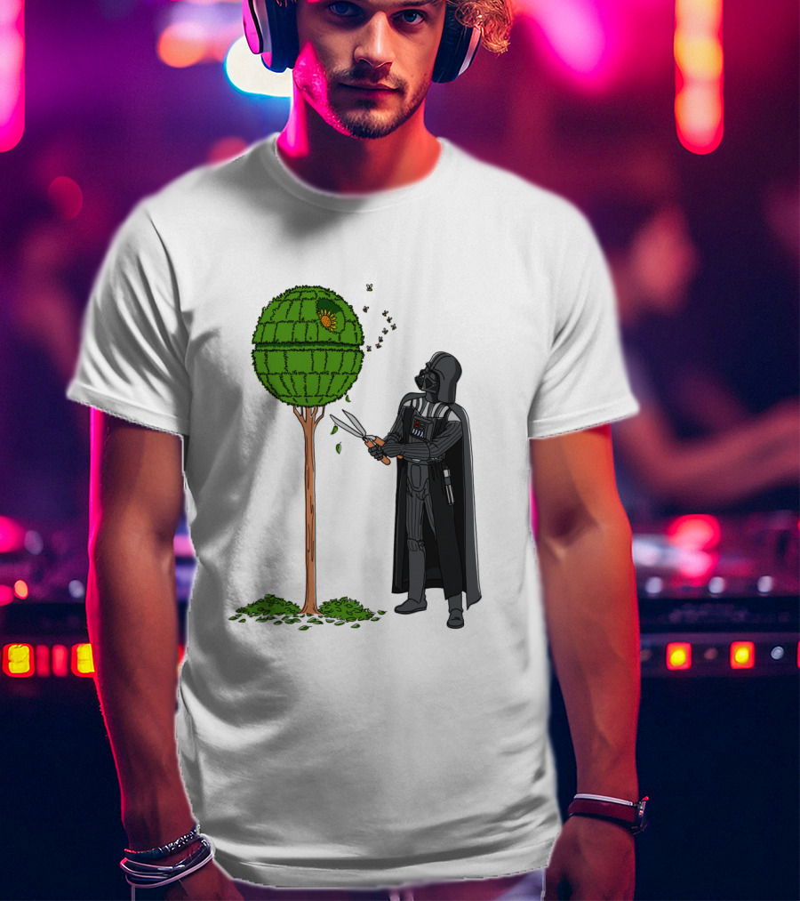 Darth Vader Pruning Death Star Topiary With Hedge Clippers T-Shirt