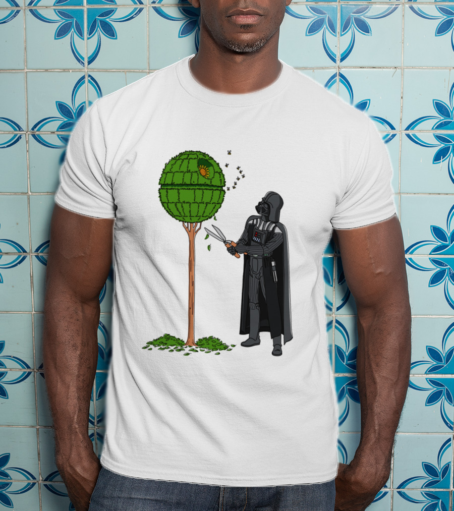 Darth Vader Pruning Death Star Topiary With Hedge Clippers T-Shirt