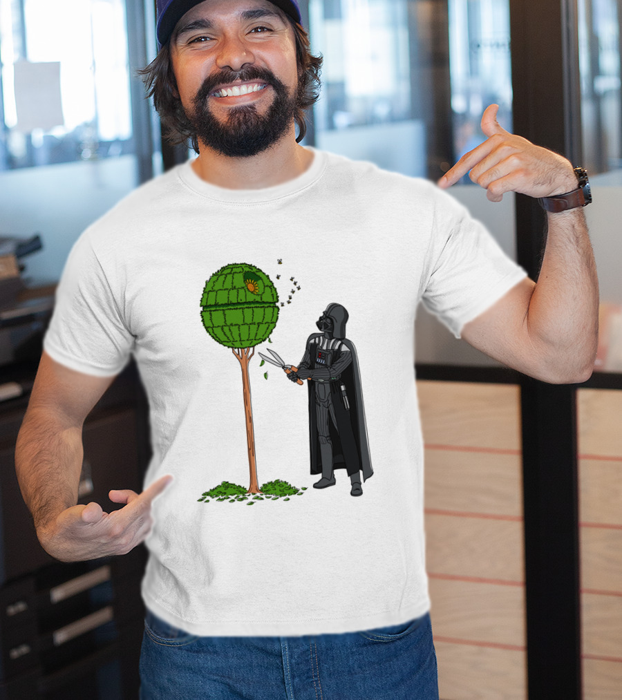 Darth Vader Pruning Death Star Topiary With Hedge Clippers T-Shirt