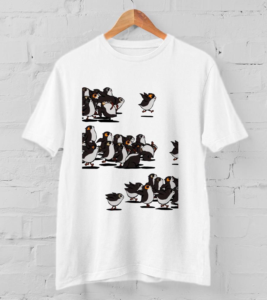 Flock Of Porgs Follow The Leader Star Wars Inspired Porg Fan T-Shirt