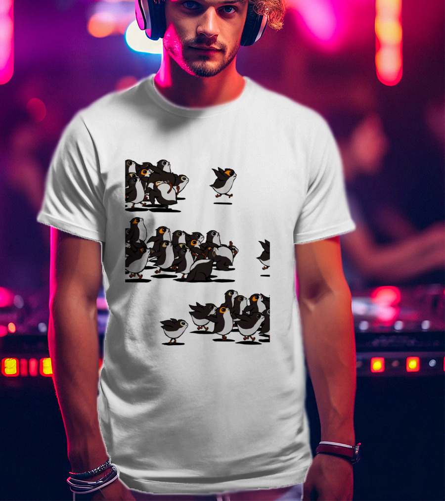 Flock Of Porgs Follow The Leader Star Wars Inspired Porg Fan T-Shirt
