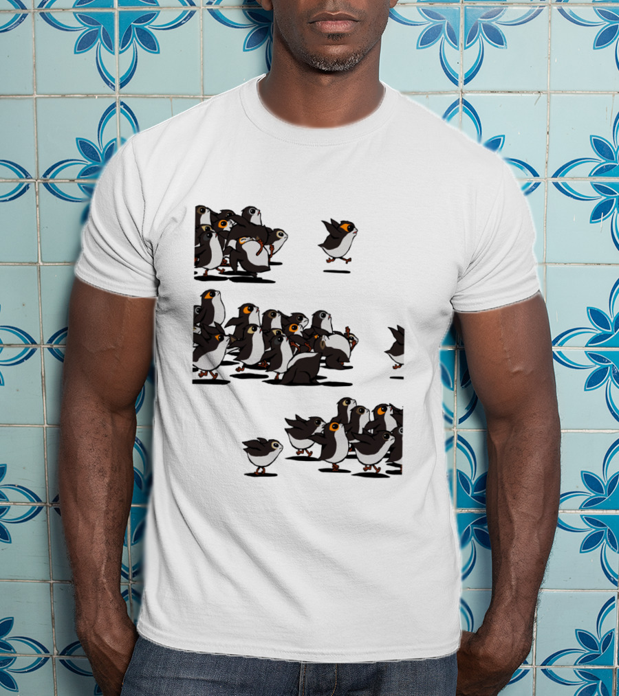 Flock Of Porgs Follow The Leader Star Wars Inspired Porg Fan T-Shirt