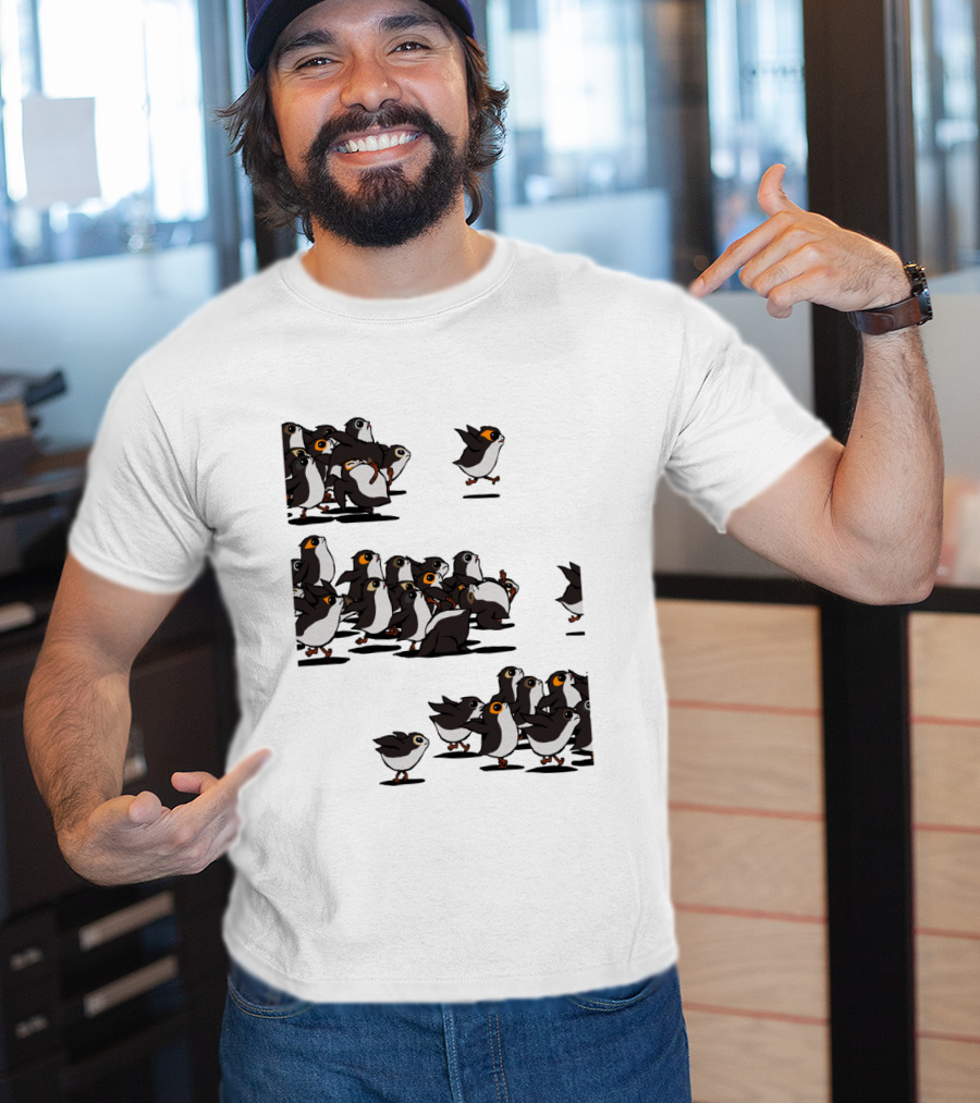 Flock Of Porgs Follow The Leader Star Wars Inspired Porg Fan T-Shirt