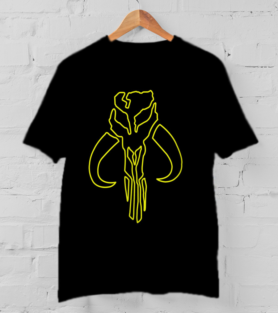 Mandalorian Mythosaur Neon Outline T-Shirt