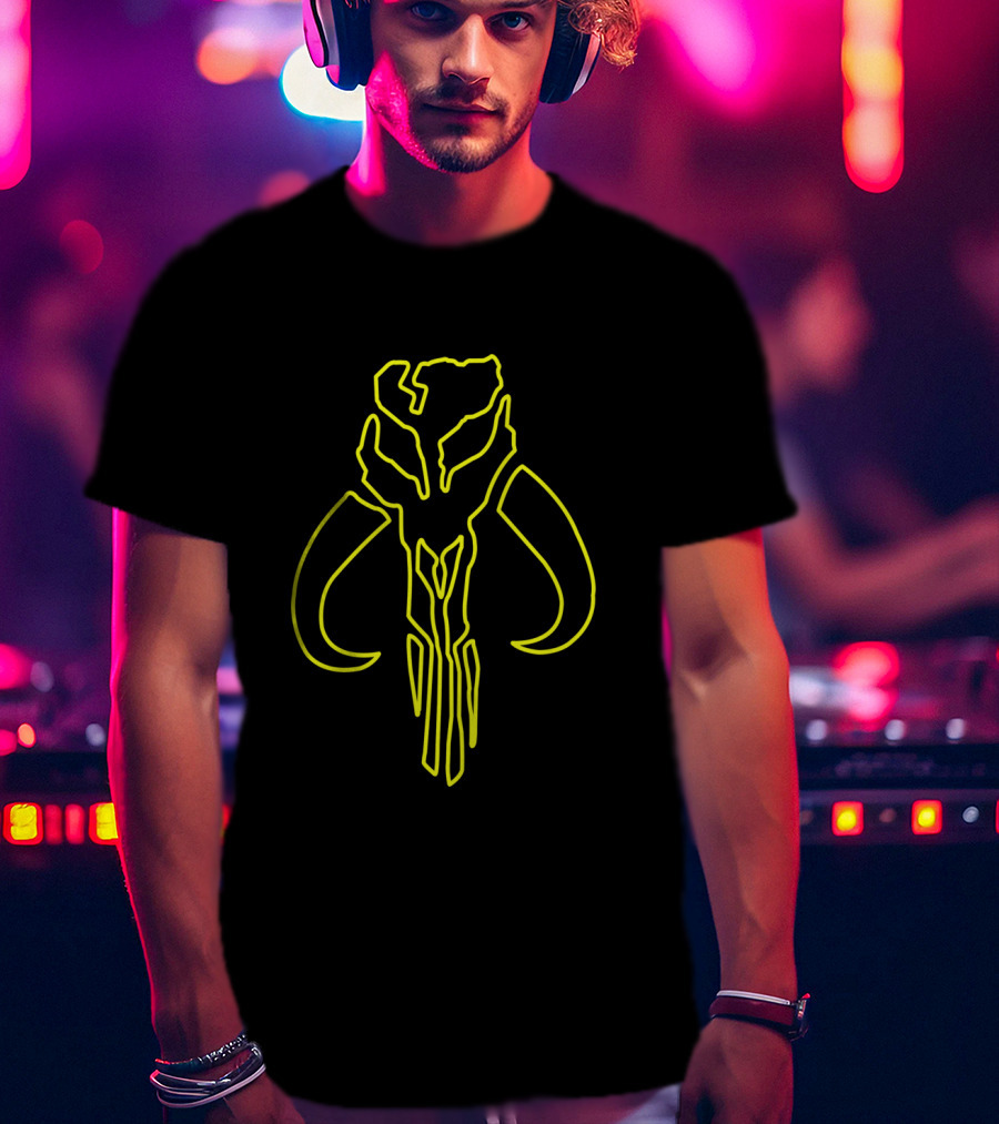 Mandalorian Mythosaur Neon Outline T-Shirt