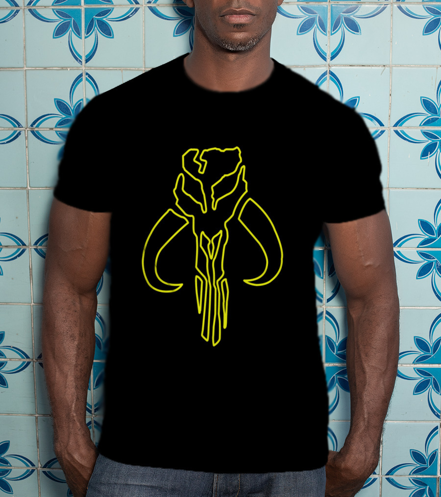 Mandalorian Mythosaur Neon Outline T-Shirt