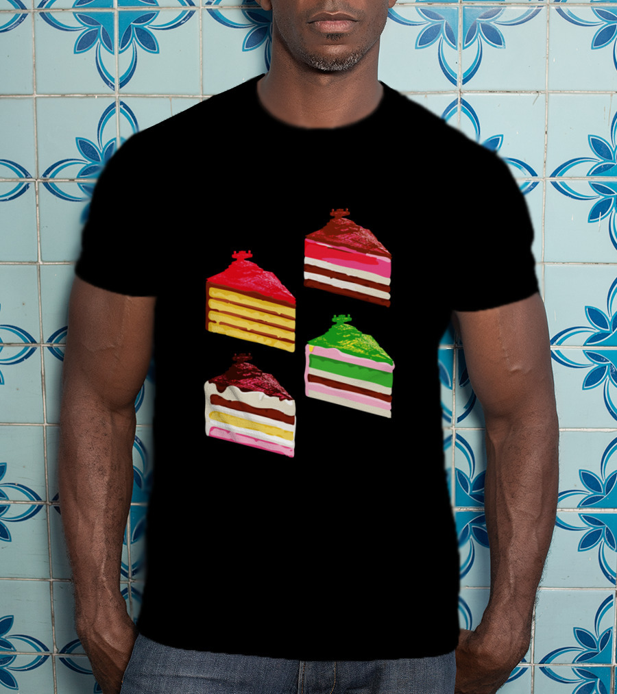 Imperial Star Destroyer Cake Slices Colorful Dessert Quartet T-Shirt