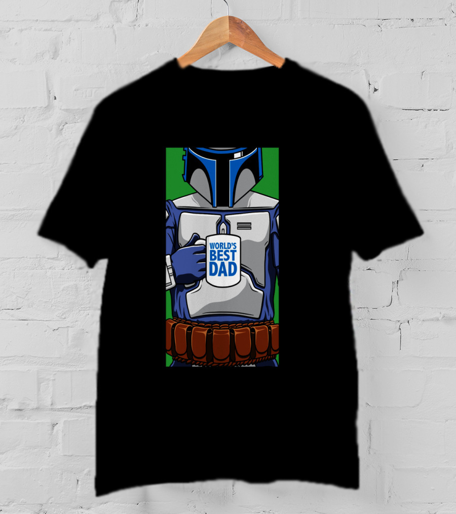 Jango Fett Holding World's Best Dad Mug T-Shirt