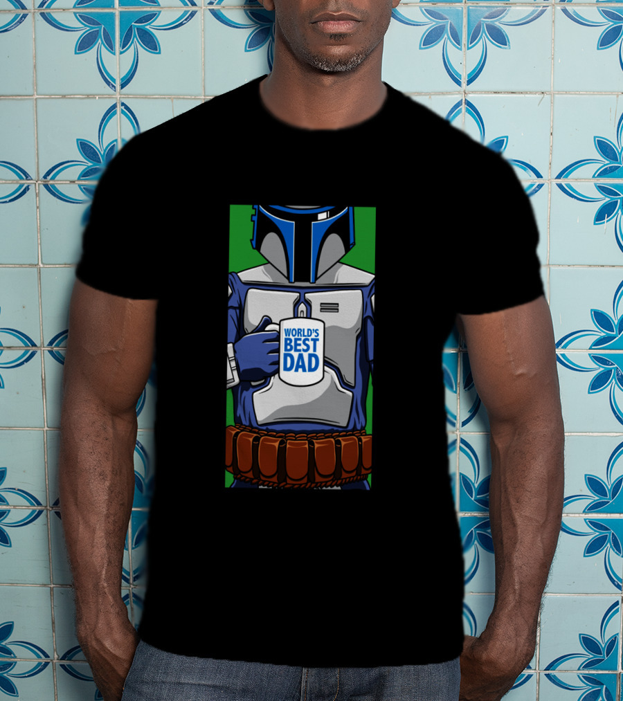 Jango Fett Holding World's Best Dad Mug T-Shirt